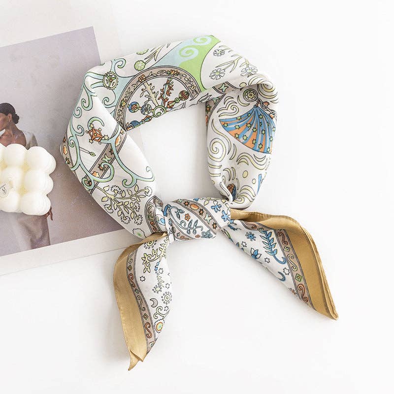 Retro Pattern Square Scarf - Vintage MC