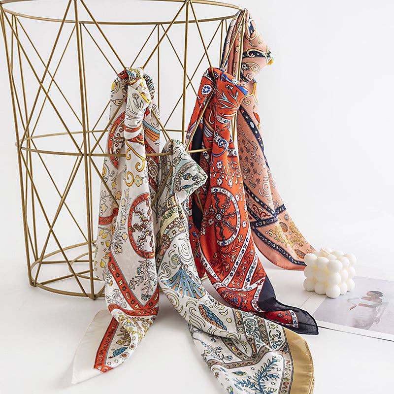 Retro Pattern Square Scarf - Vintage MC