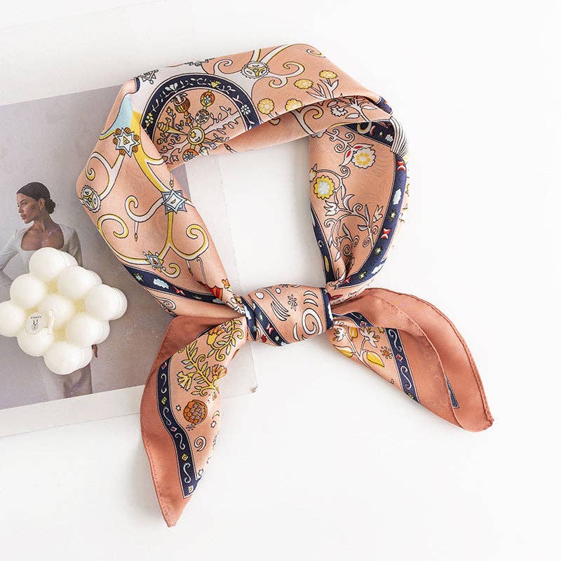 Retro Pattern Square Scarf - Vintage MC