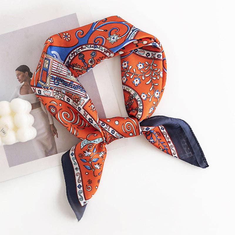 Retro Pattern Square Scarf - Vintage MC