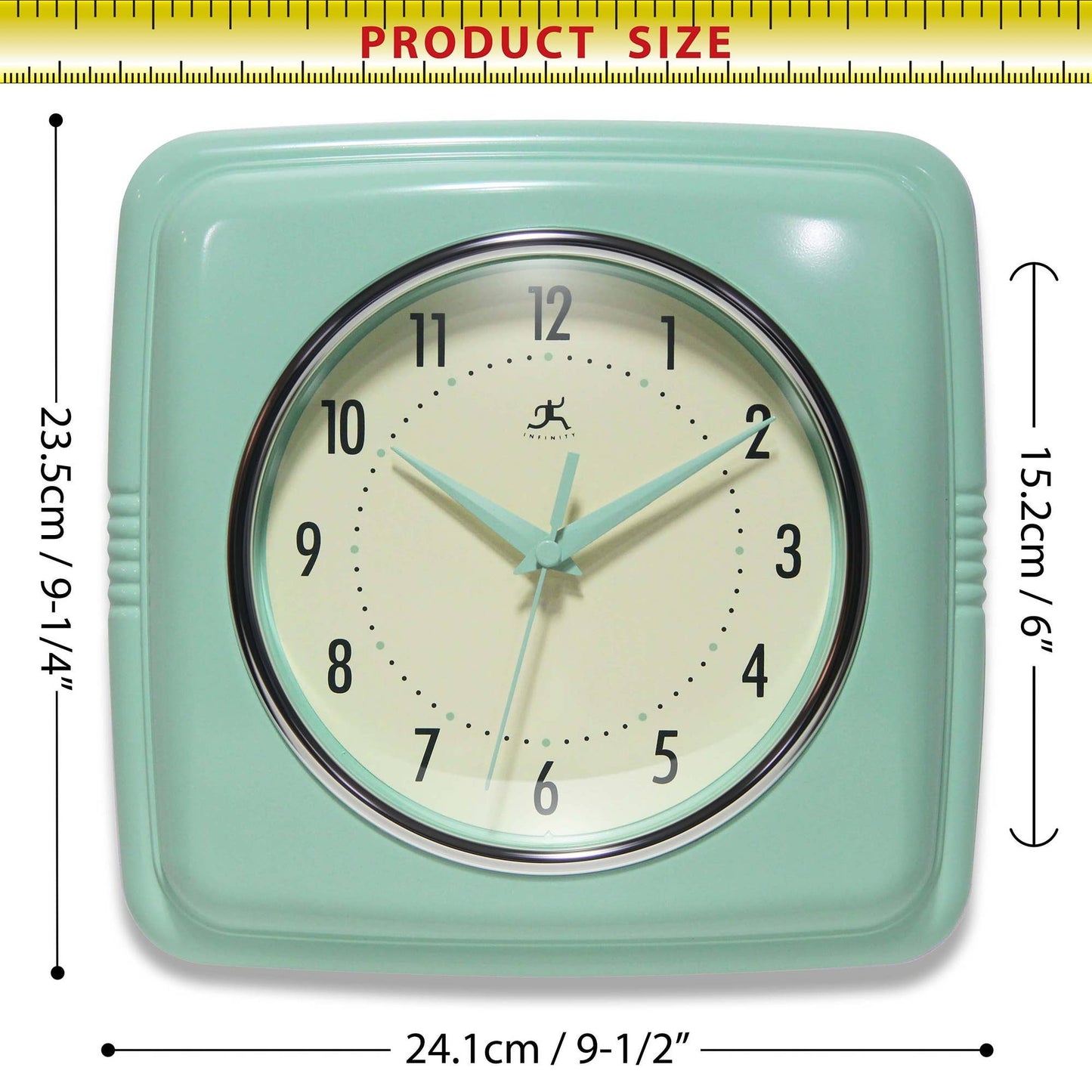 Retro Square Indoor Wall Clock - Vintage MC
