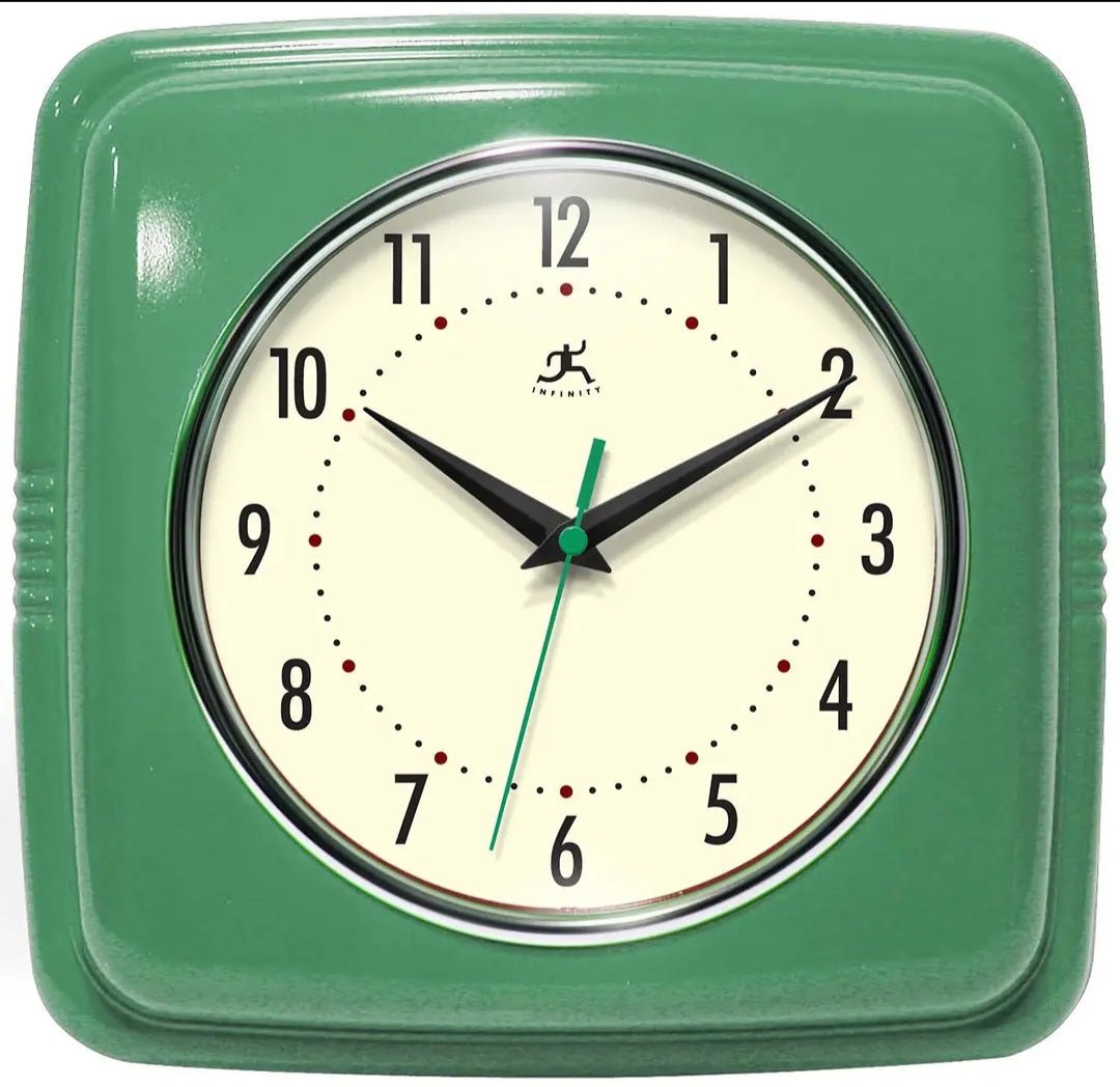 Retro Square Indoor Wall Clock - Vintage MC