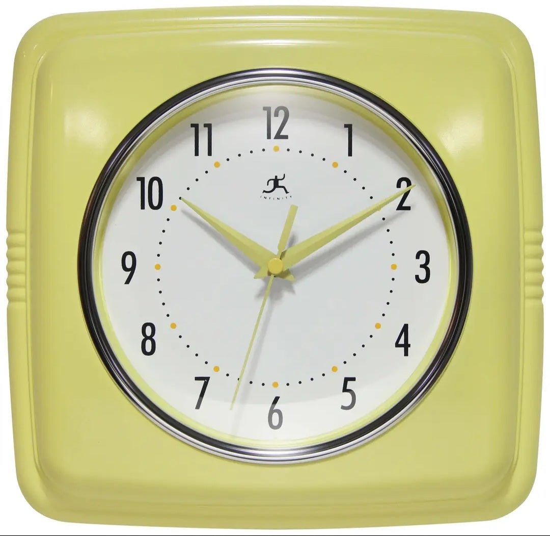Retro Square Indoor Wall Clock - Vintage MC