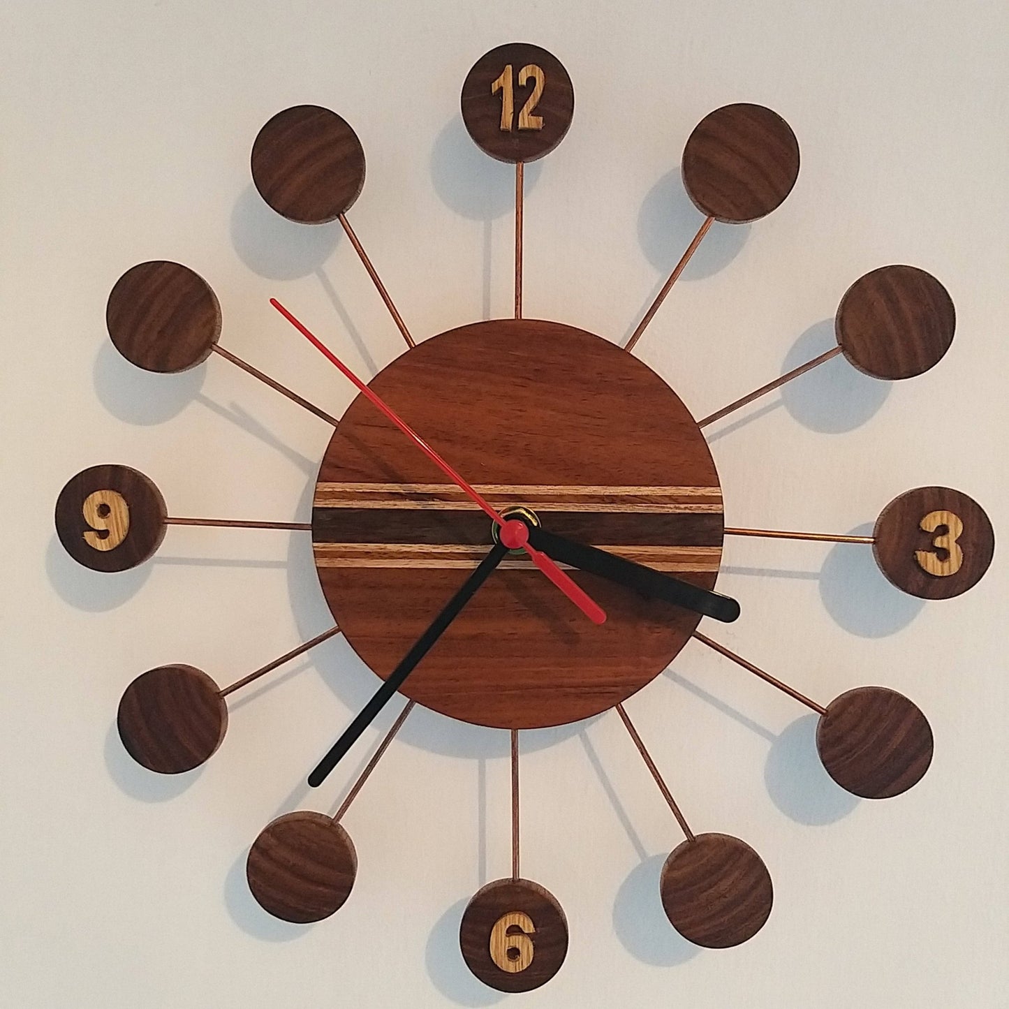 Retro Style Wooden Wall Clock - Vintage MC