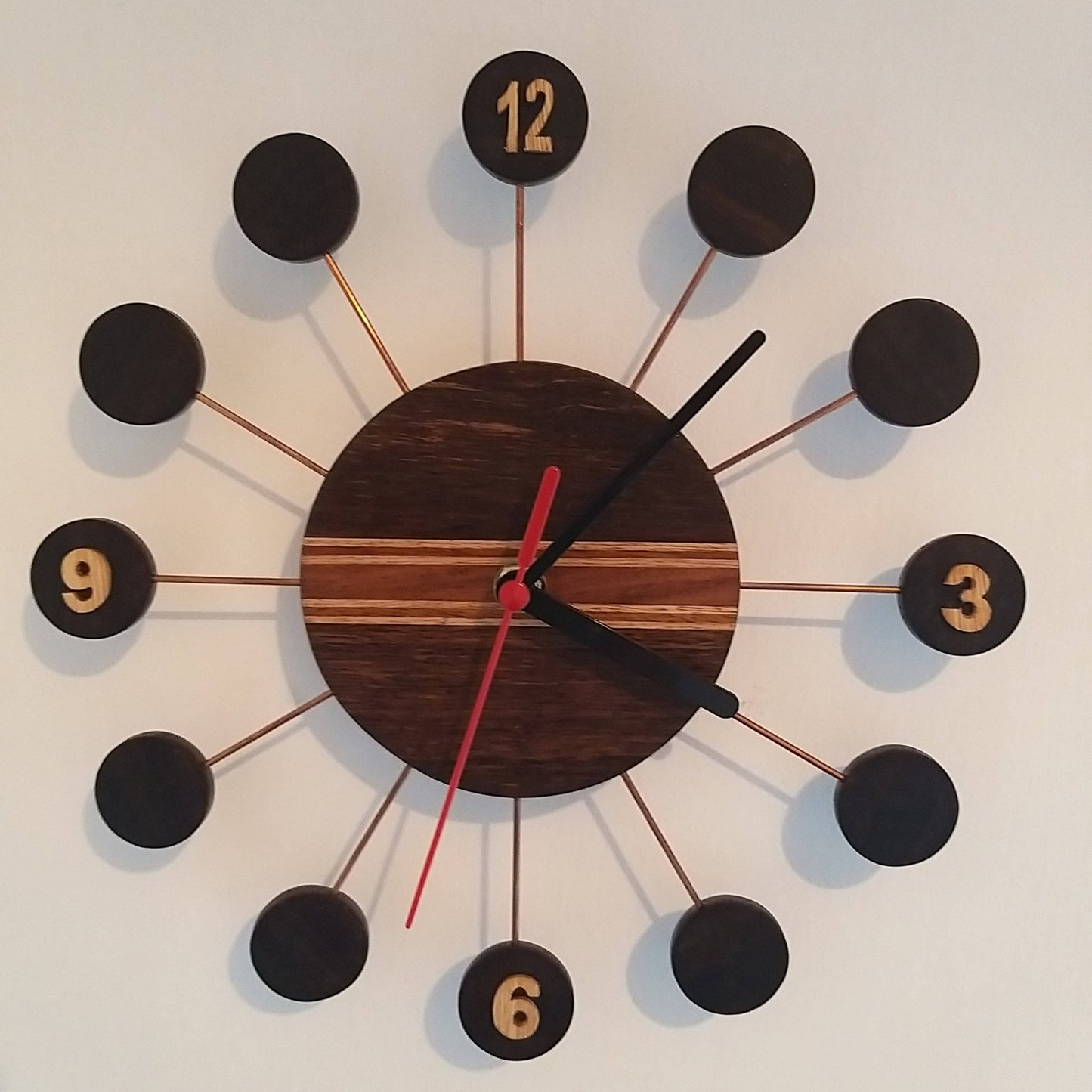 Retro Style Wooden Wall Clock - Vintage MC