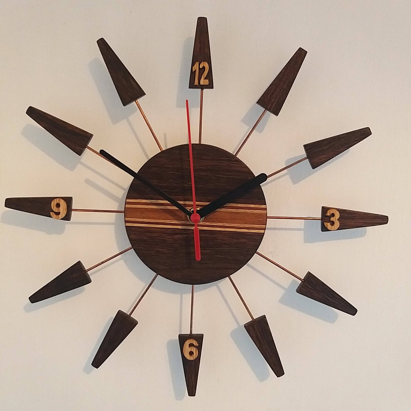 Retro Style Wooden Wall Clock - Vintage MC