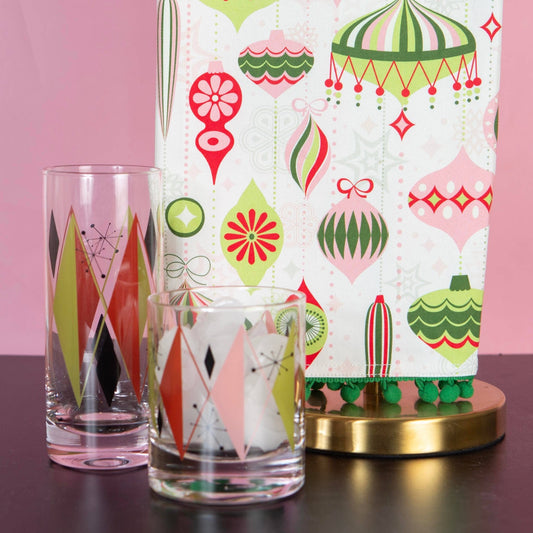 Retro Vintage Inspired Diamond Highball Cocktail Glass - Vintage MC