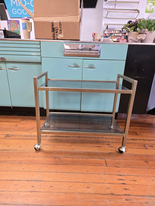 Glass and Metal Bar Cart