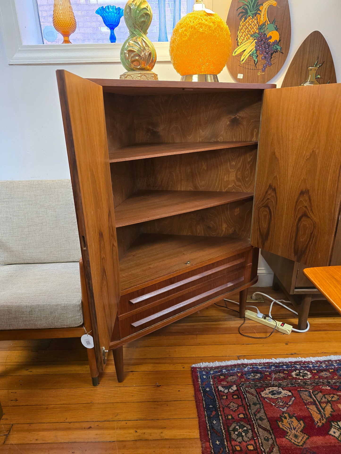 Danish Teak Corner Cabinet