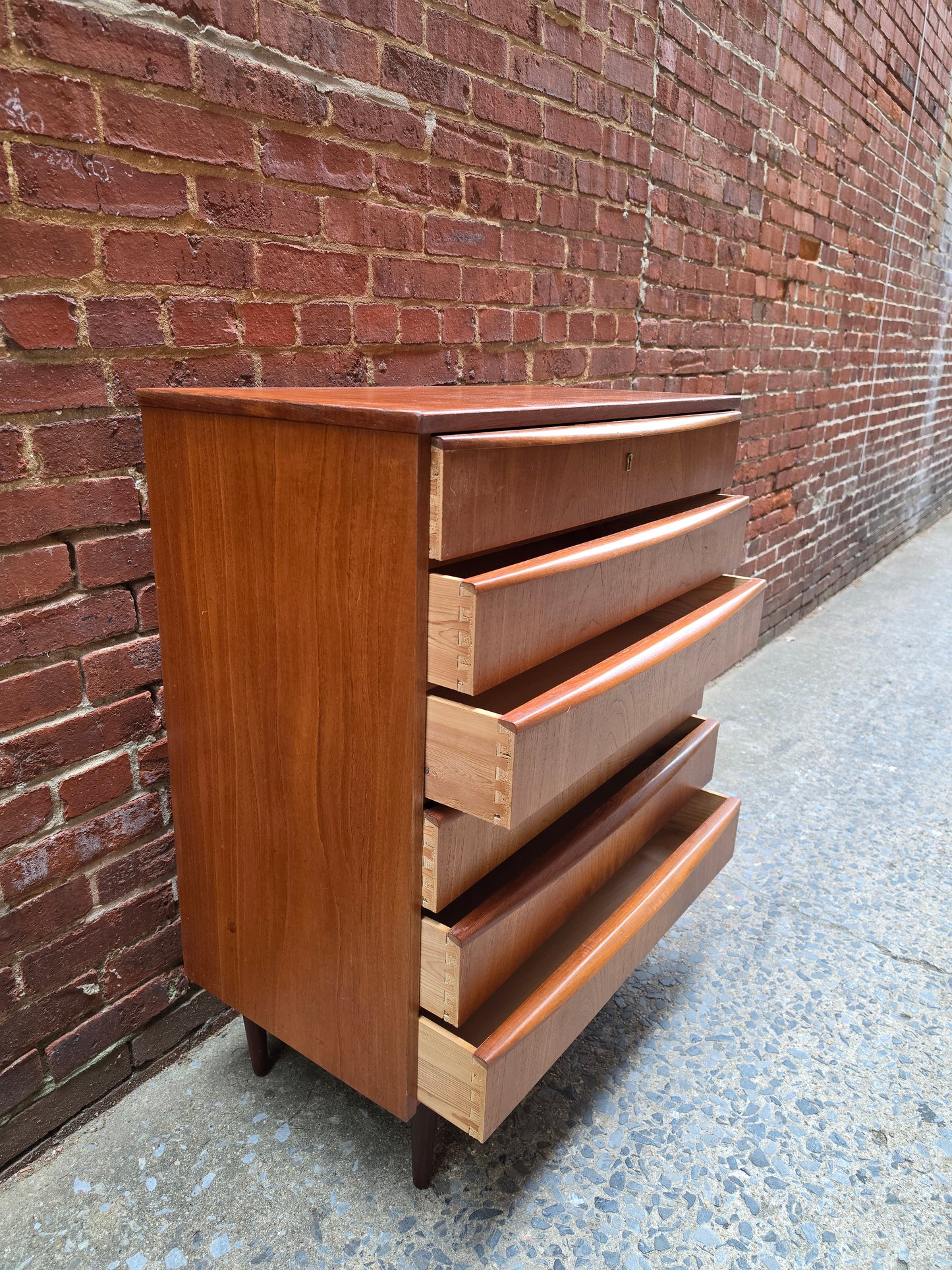Danish Tesk 6-Drawer Tall Chest
