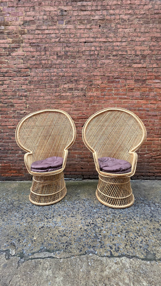 Pair of Wicker Peacock Chairs