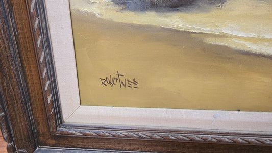 Robert Wee Seascape Painting on Canvas - Vintage MC