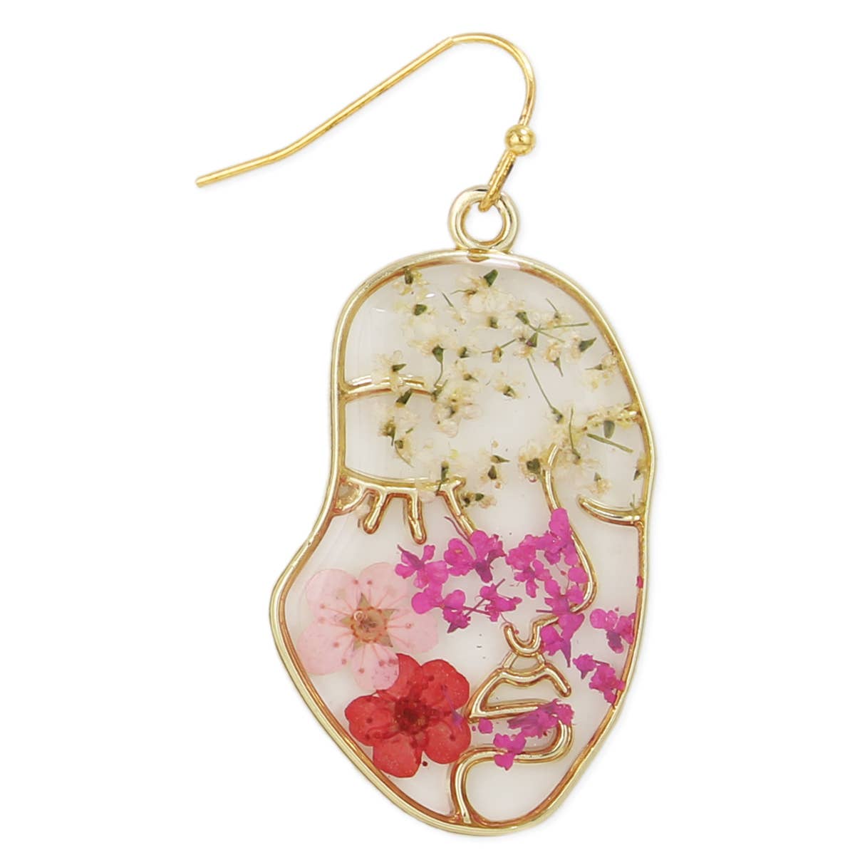 Rosy Cheeks Gold Dried Flower Earrings - Vintage MC