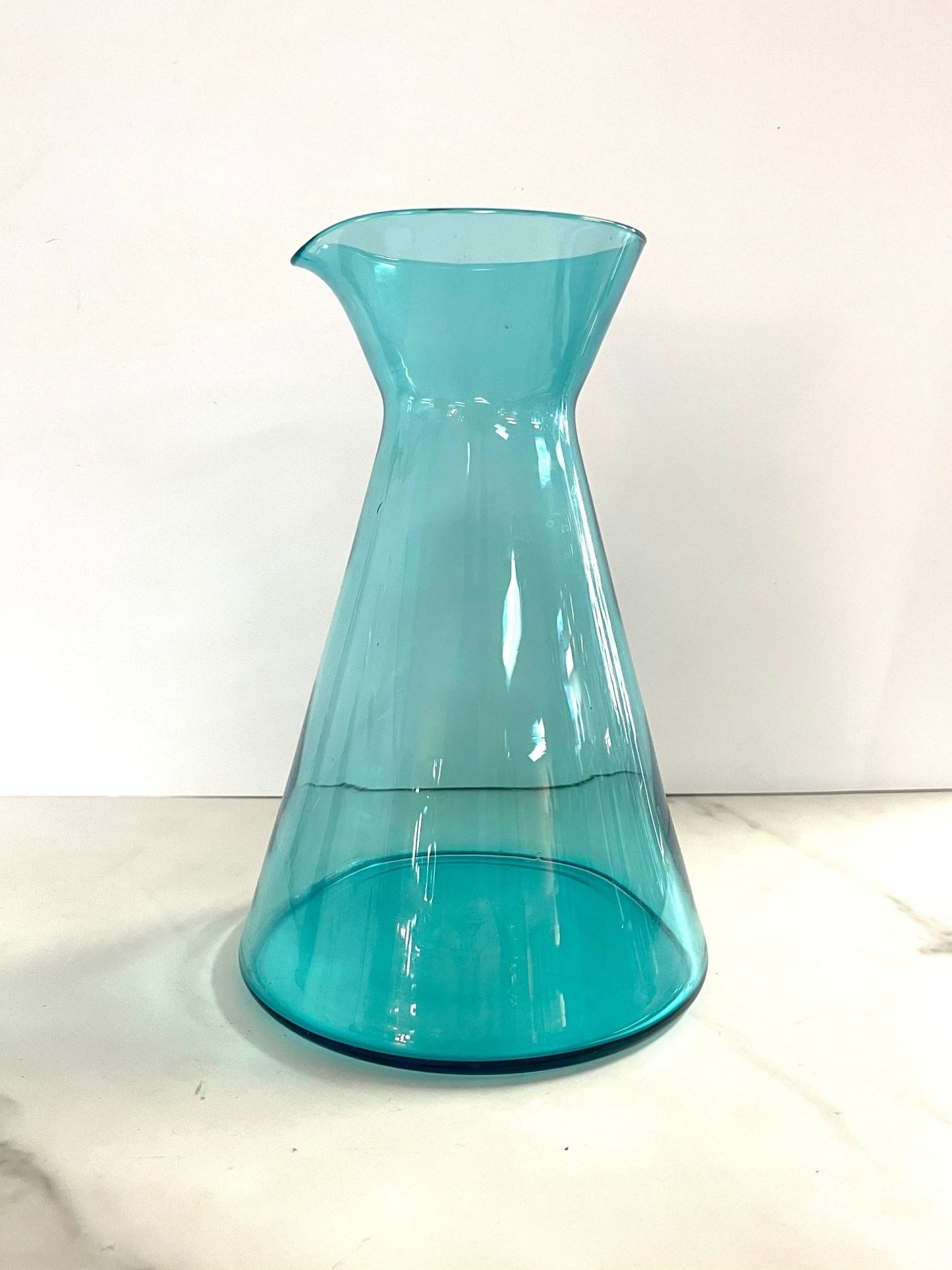 Scandinavian Aqua Blown Glass Pitcher - Vintage MC