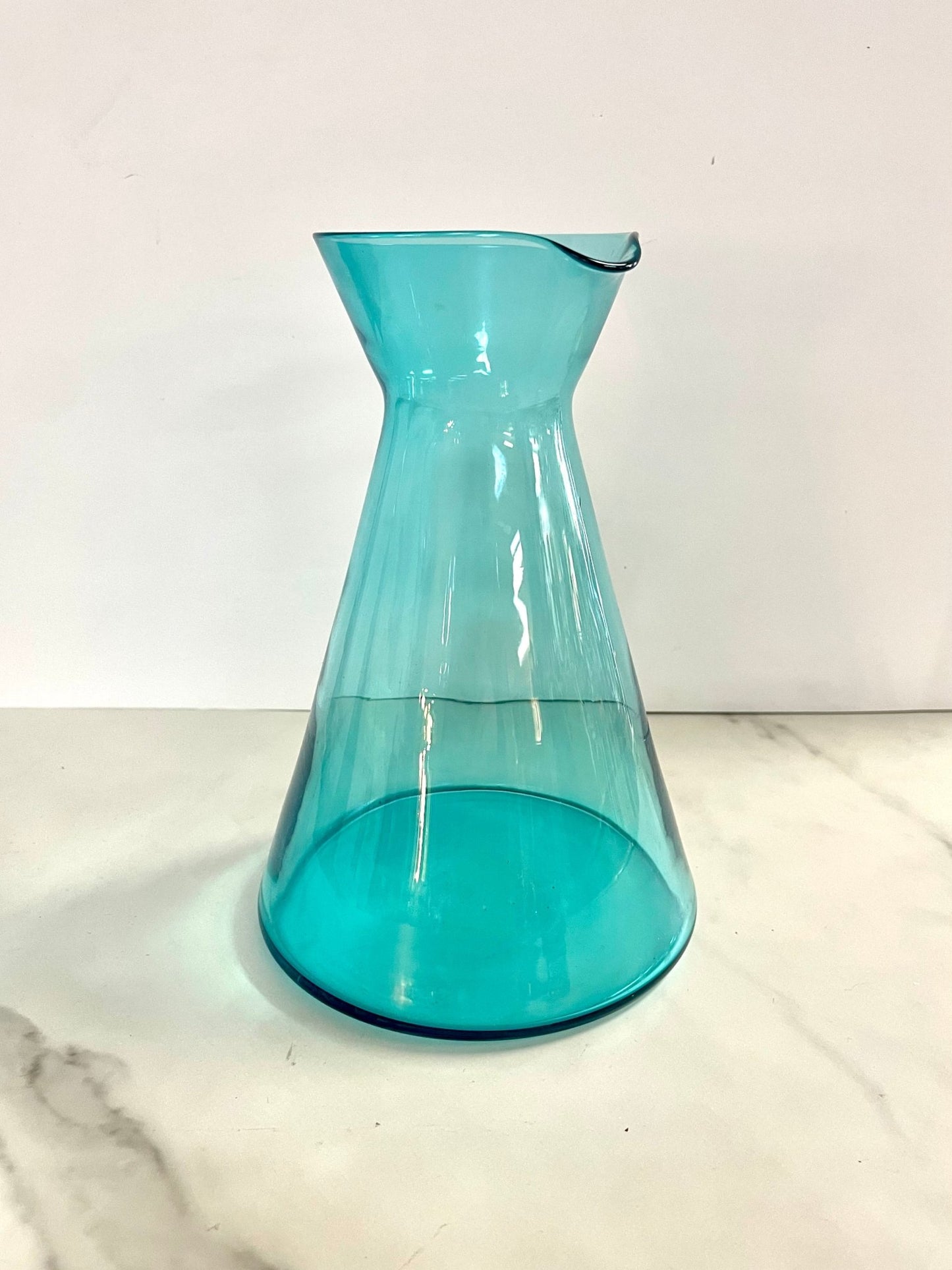 Scandinavian Aqua Blown Glass Pitcher - Vintage MC