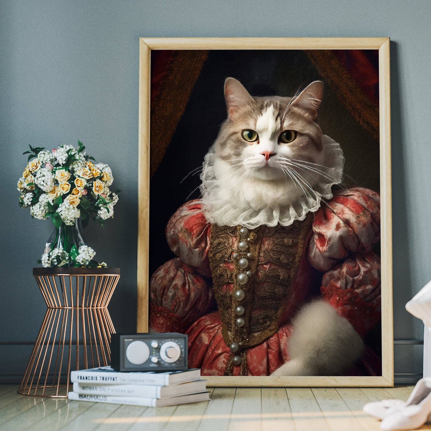 Shorthair Cat Animal Portrait Print - Vintage MC