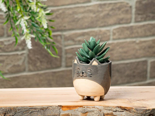Sm Cat on Legs Planter - 3" H - Vintage MC
