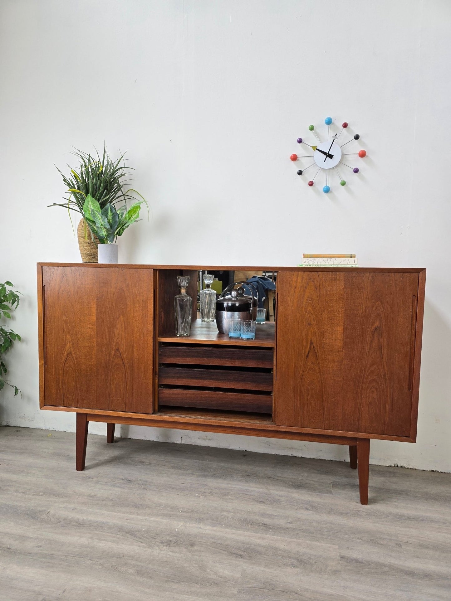 ST0624035 Danish Teak Tall Sideboard - Vintage MC