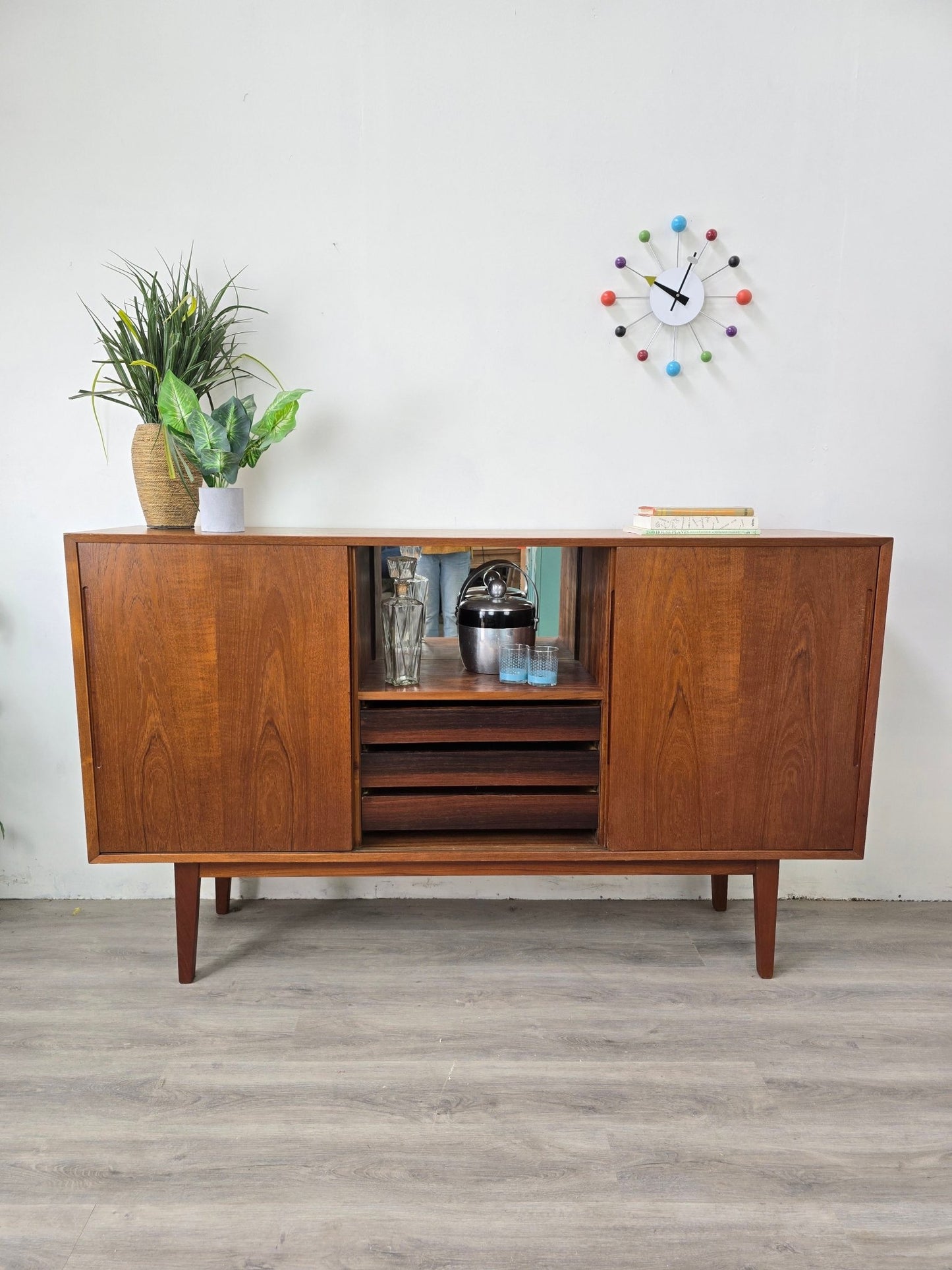 ST0624035 Danish Teak Tall Sideboard - Vintage MC