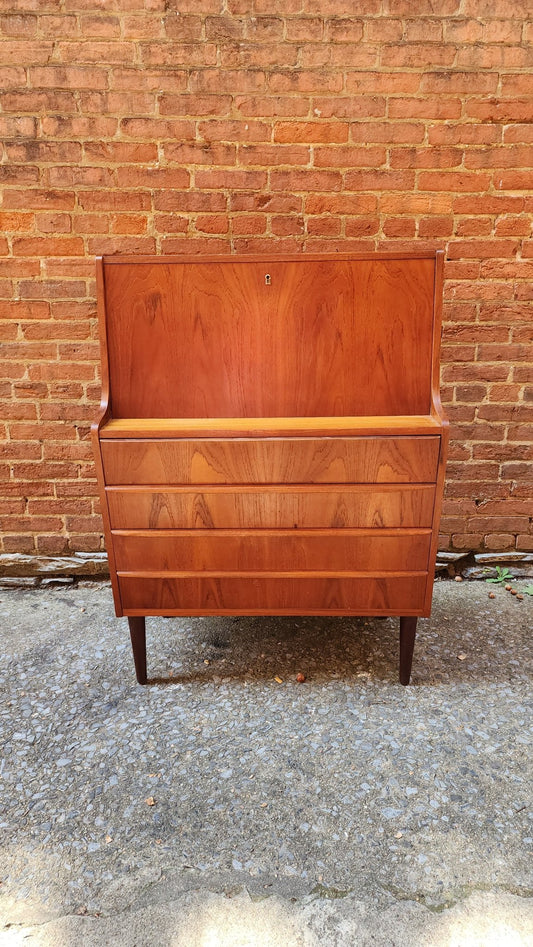 ST1024003 Danish Teak Secretary Writing Desk - Vintage MC