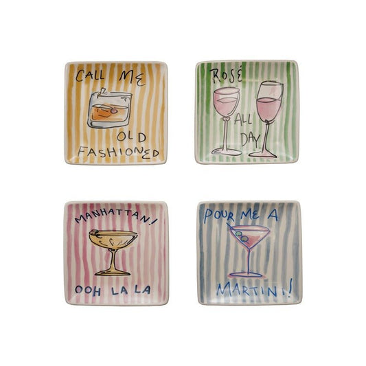 Stoneware Bar Themed Plate - Vintage MC