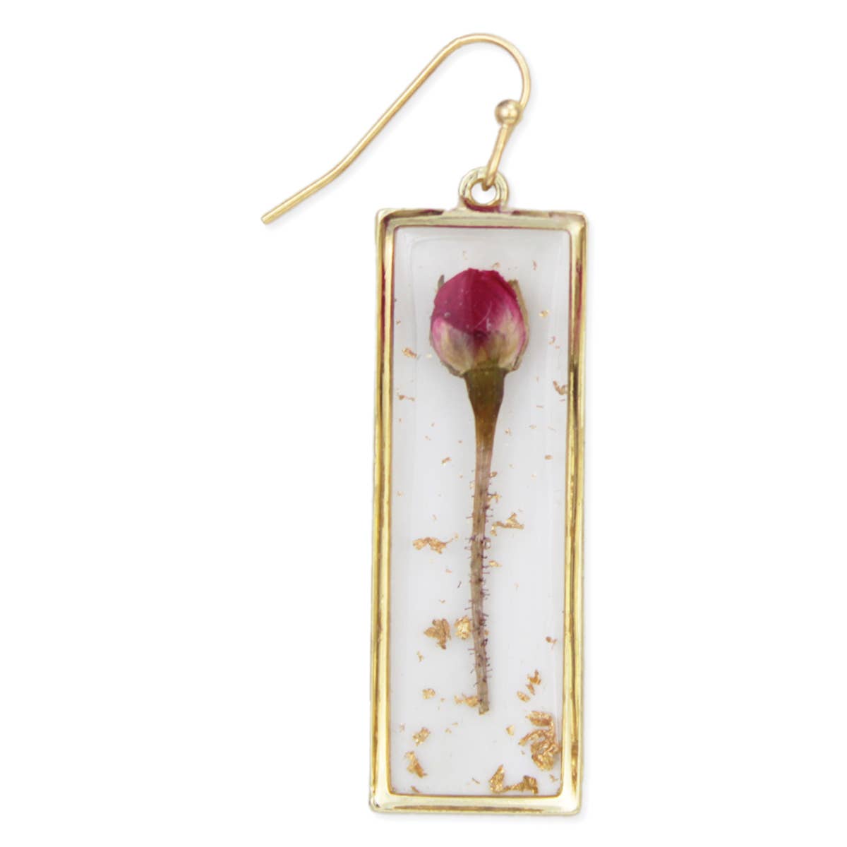 Sweet Pink Flower Dried Flower Earrings - Vintage MC