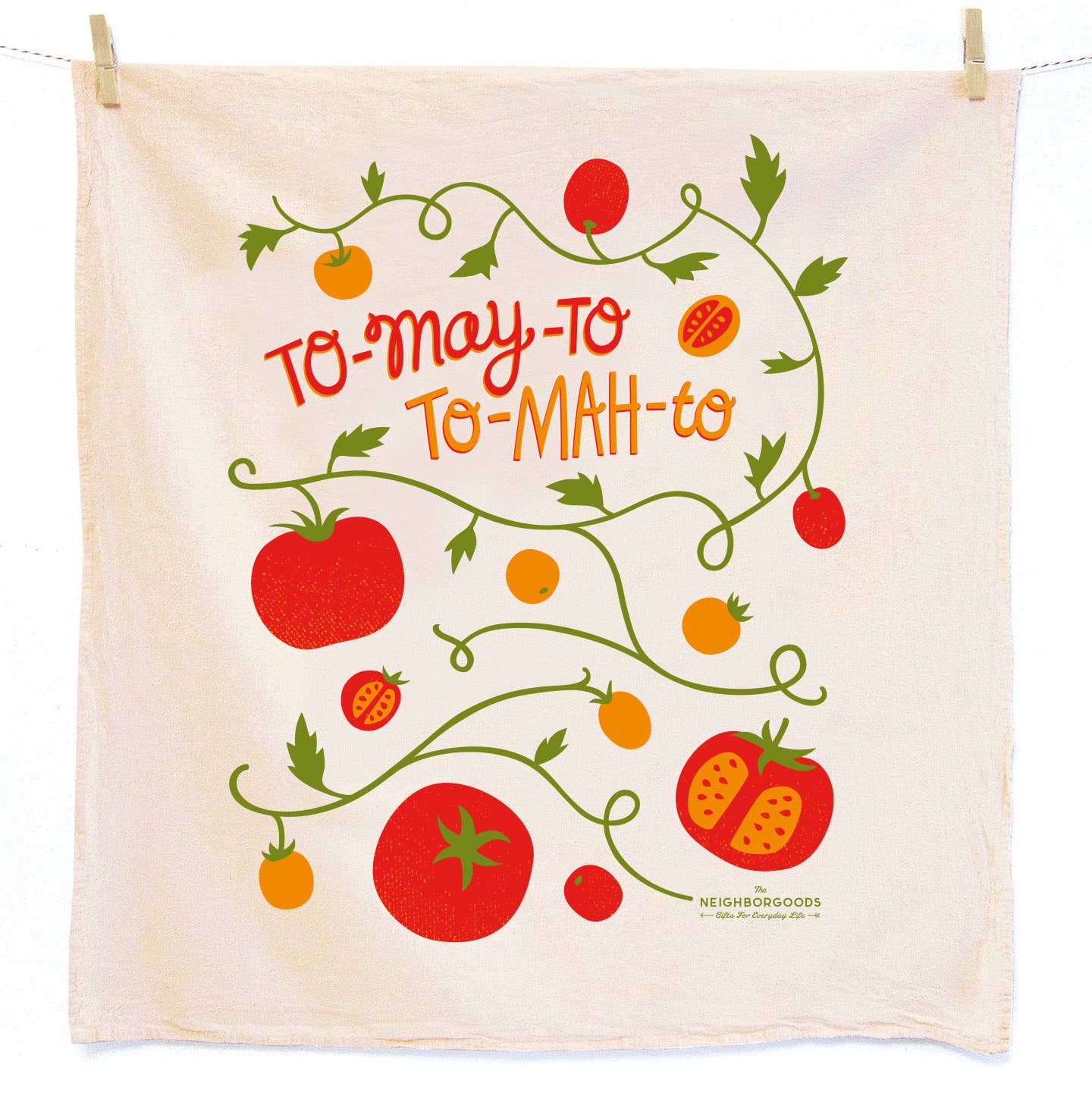 TOMATO BASIL (Tomato, Basil) - Tea Towel Set of 2 - Vintage MC