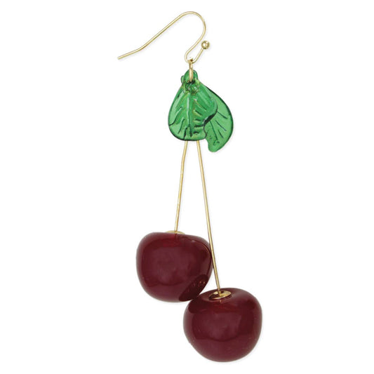 Twin Cherry Realistic Cherries Earrings - Vintage MC