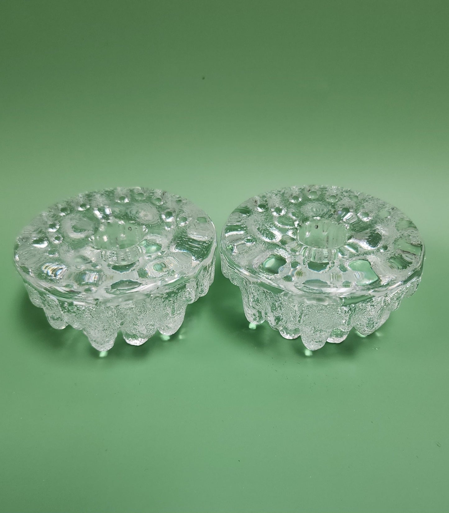 Viking Glass Candle Holders - Vintage MC