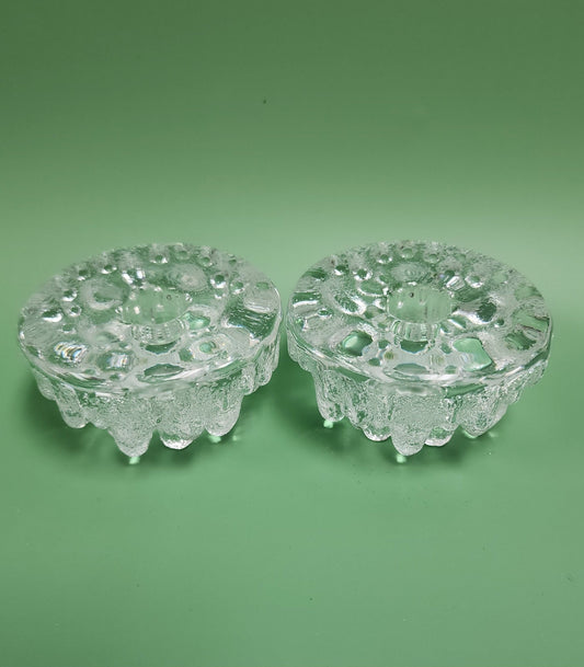Viking Glass Candle Holders - Vintage MC