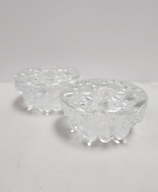 Viking Glass Candle Holders - Vintage MC