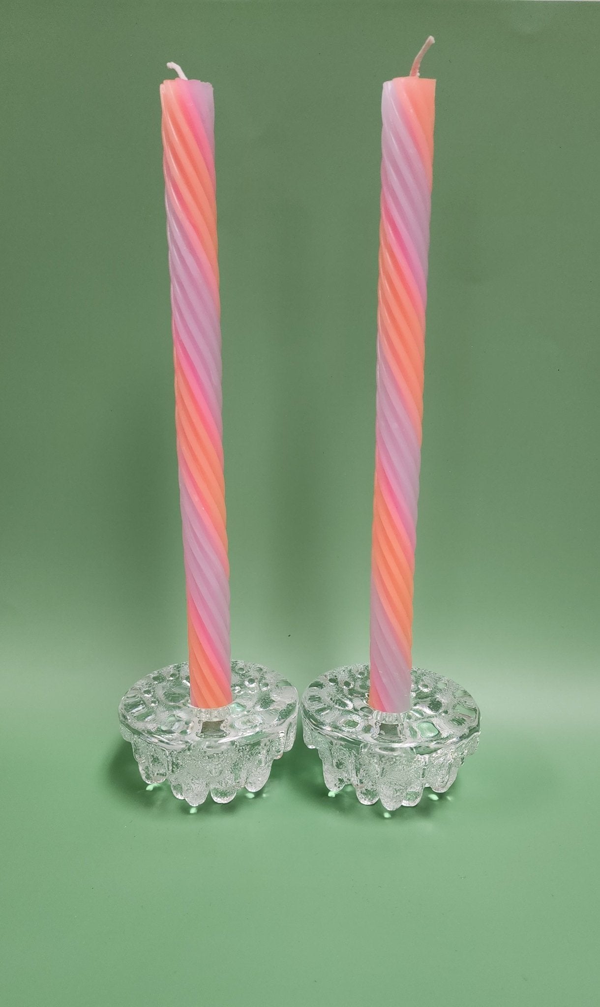 Viking Glass Candle Holders - Vintage MC