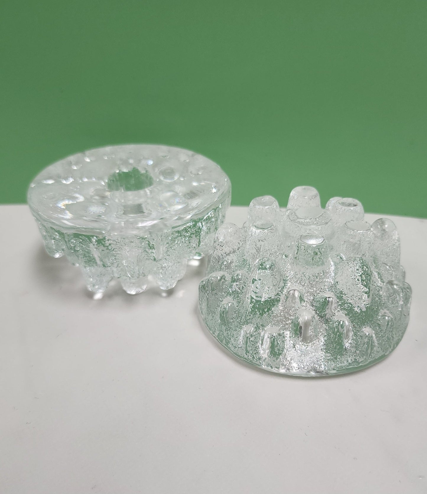 Viking Glass Candle Holders - Vintage MC