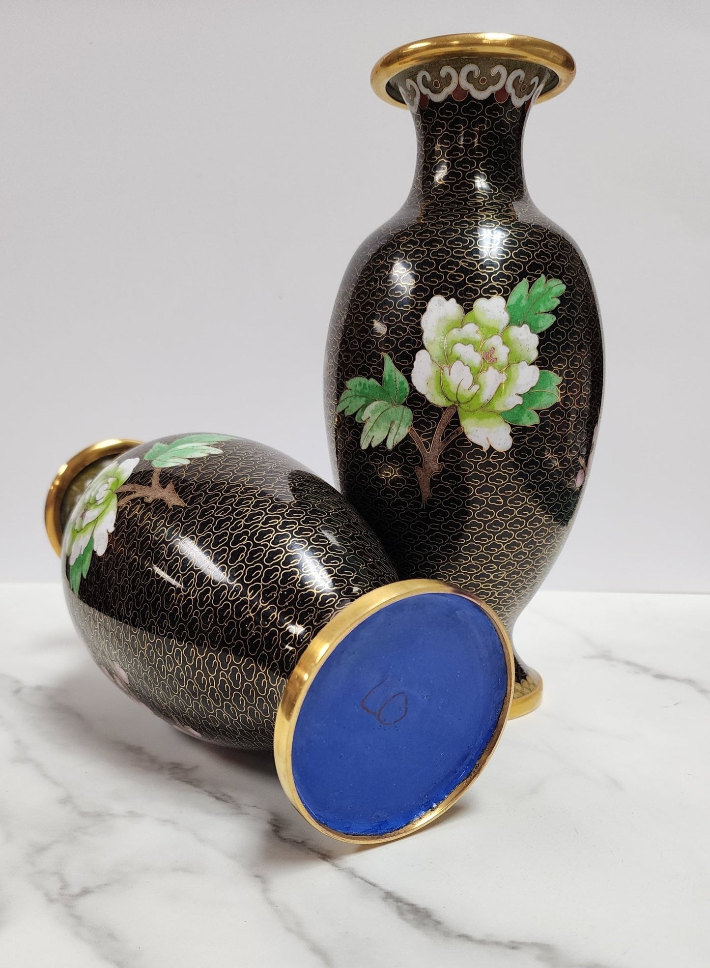 Vintage Chinese Cloisonne Metal Vases - Vintage MC