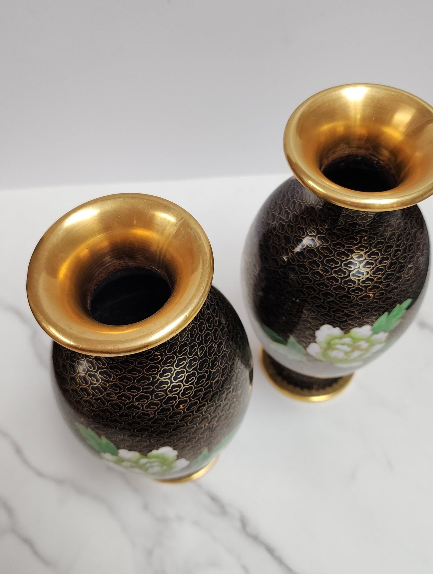 Vintage Chinese Cloisonne Metal Vases - Vintage MC