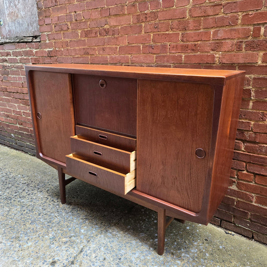 Vintage Danish Teak Tall Credenza Bar - Vintage MC