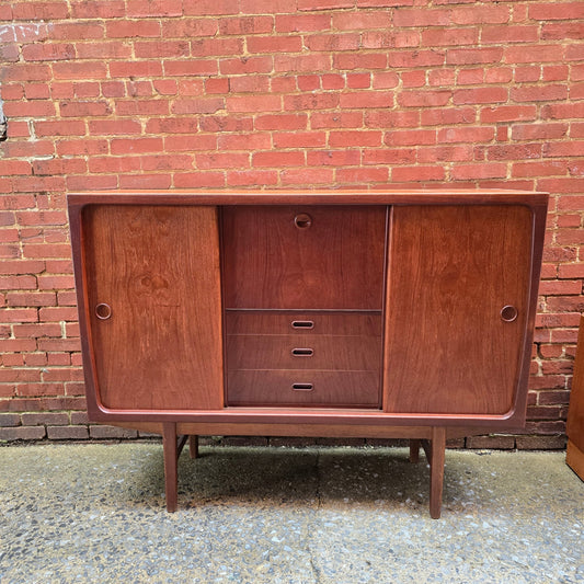 Vintage Danish Teak Tall Credenza Bar - Vintage MC