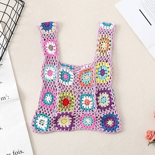 Vintage Handmade Crochet Bag - Exquisite Handcrafted Handbag - Vintage MC