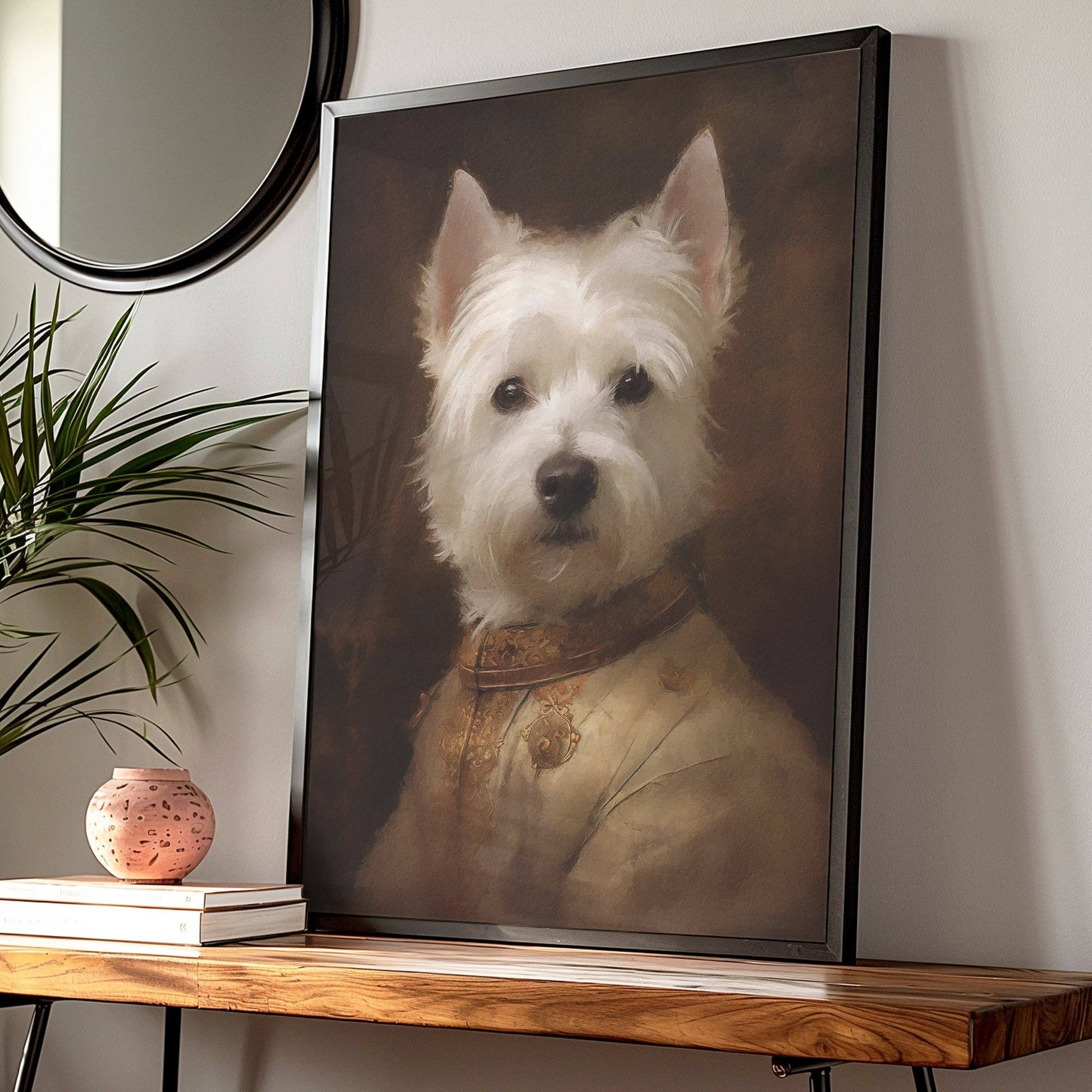 West Highland White Terrier Westie Dog Portrait Print - Vintage MC