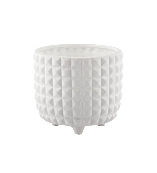 White Hobnail Planter - Vintage MC
