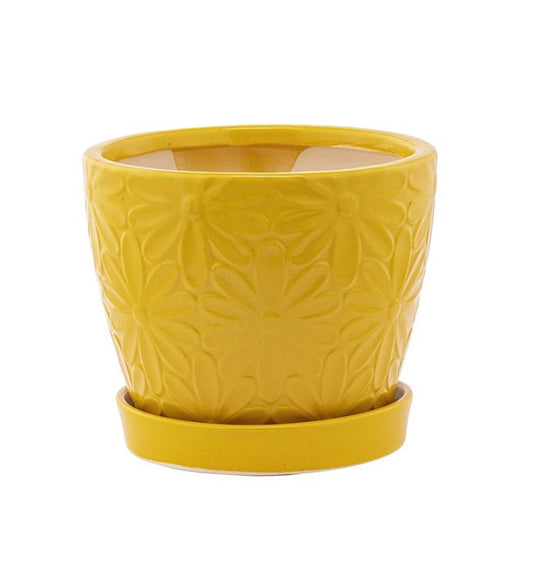 Yellow Daisy Planter - Vintage MC