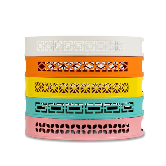 Breeze Block Serving Tray Round - Vintage MC