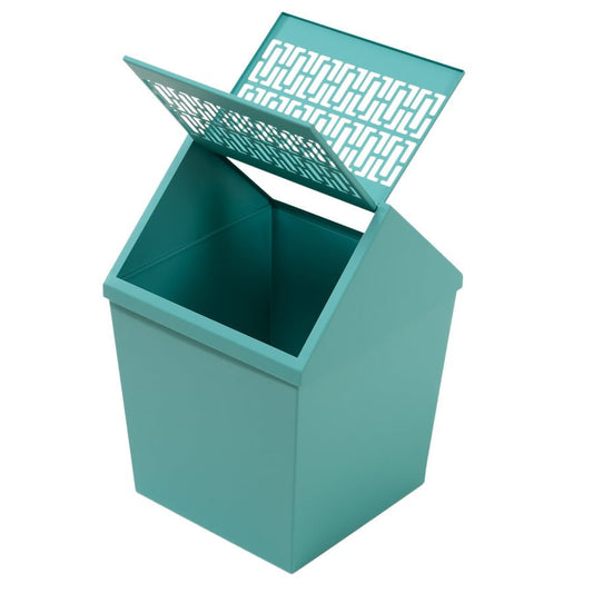 Breeze Block Swing Lid WasteBin - turqoise - Vintage MC