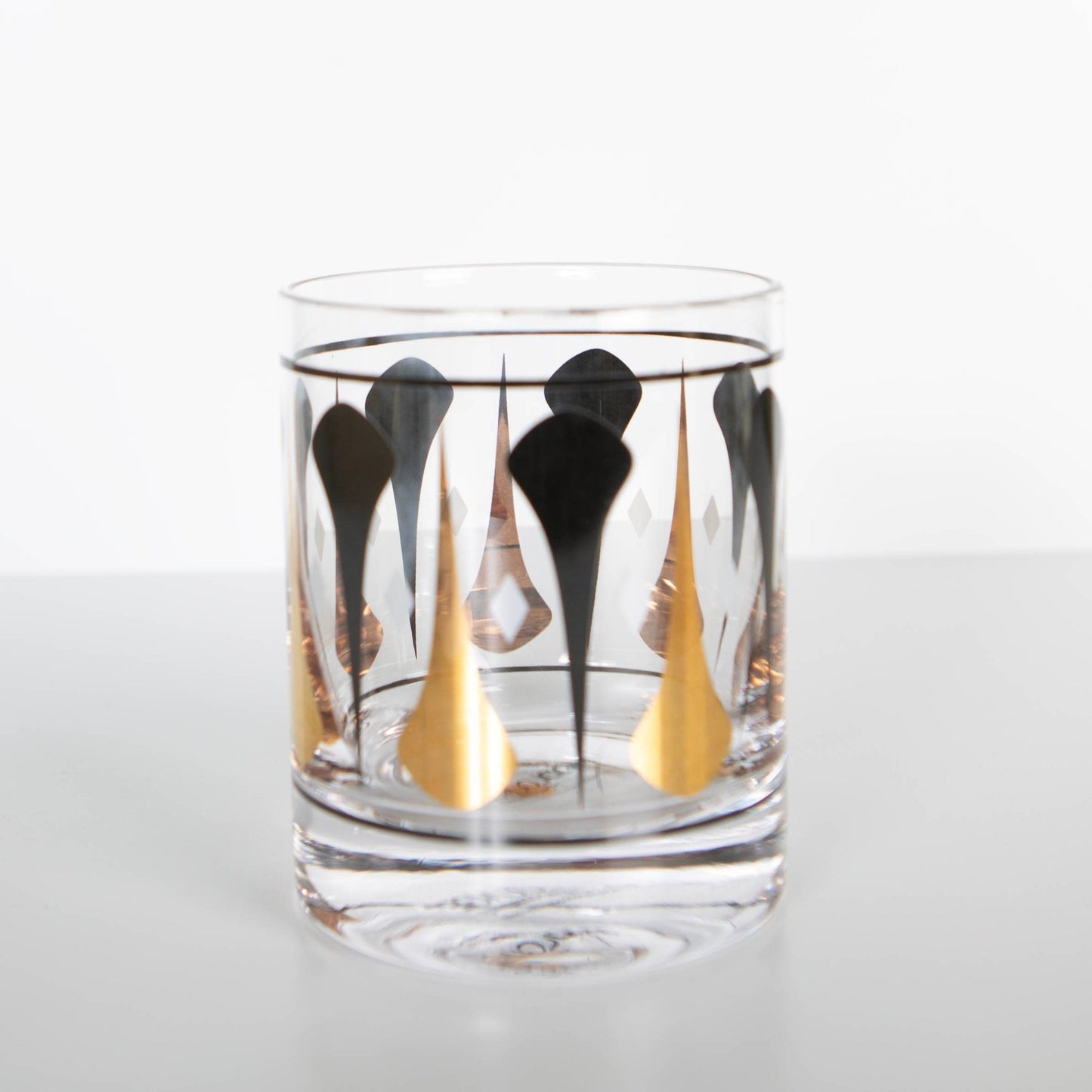 Retro Black and Gold Cocktail Glass - Vintage MC