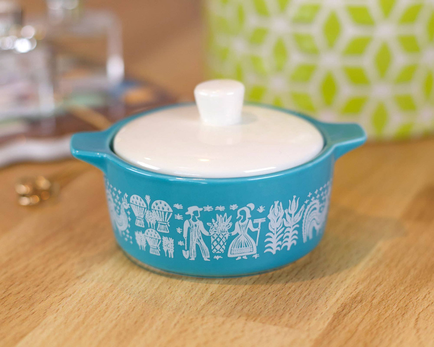 Pyrex-Inspired Butterprint Casserole Ceramic Trinket Box