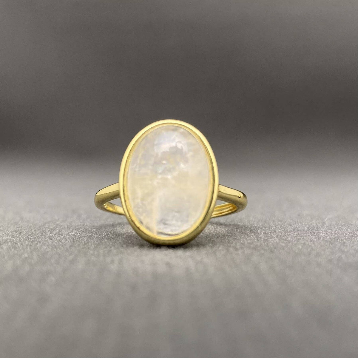 Oval Stone Adjustable Copper Ring