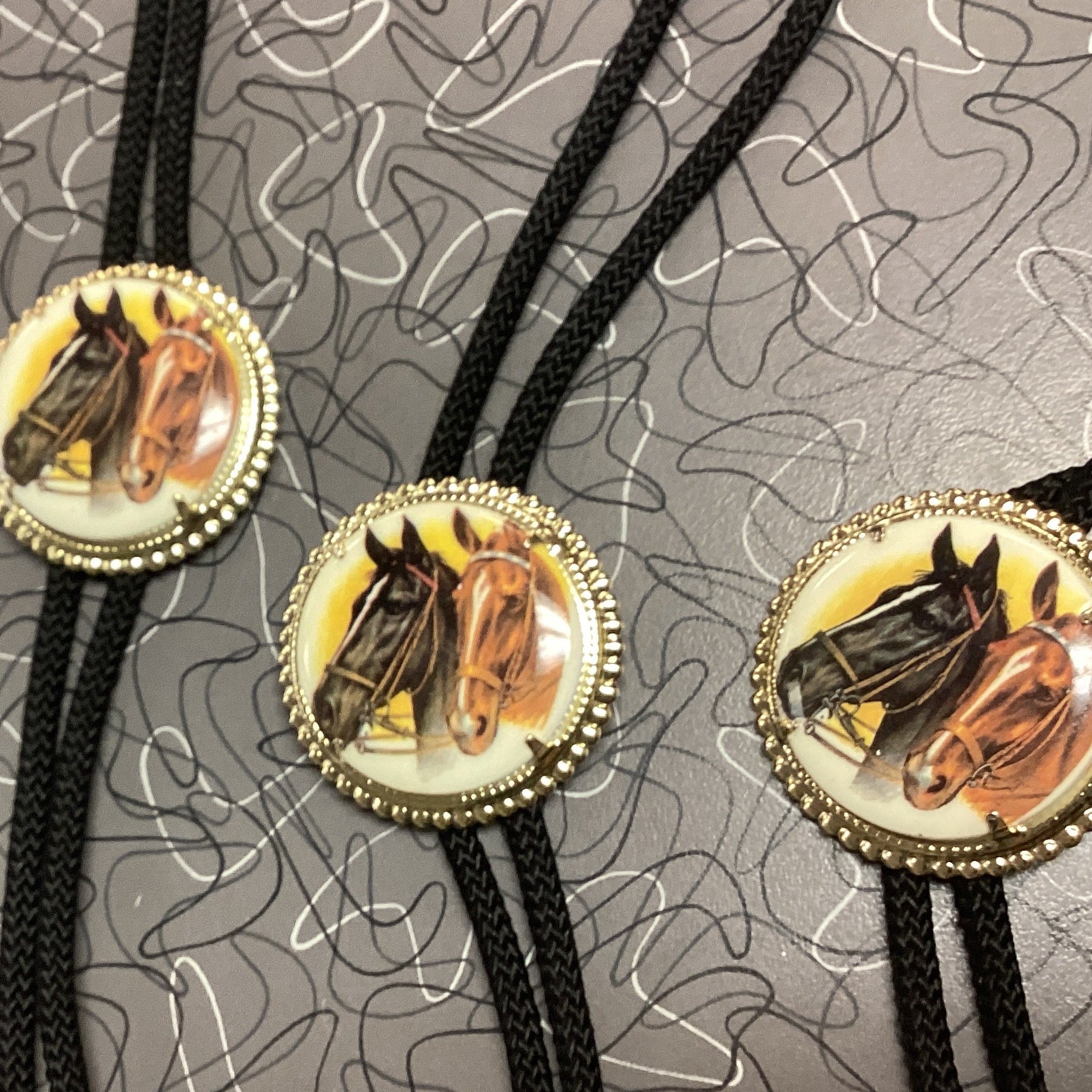 Horse Litho Bolo Tie