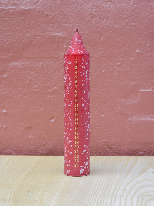 Advent Candle, Christmas Calendar, Red Confetti