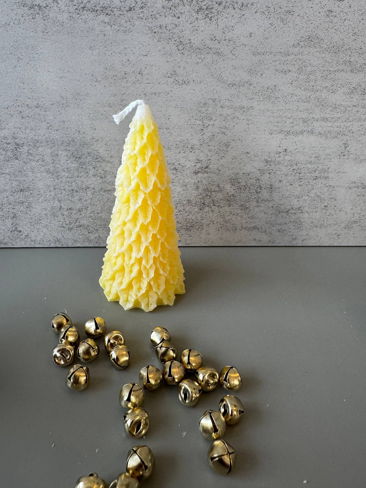 Frosty Retro Style Holiday Tree Candle