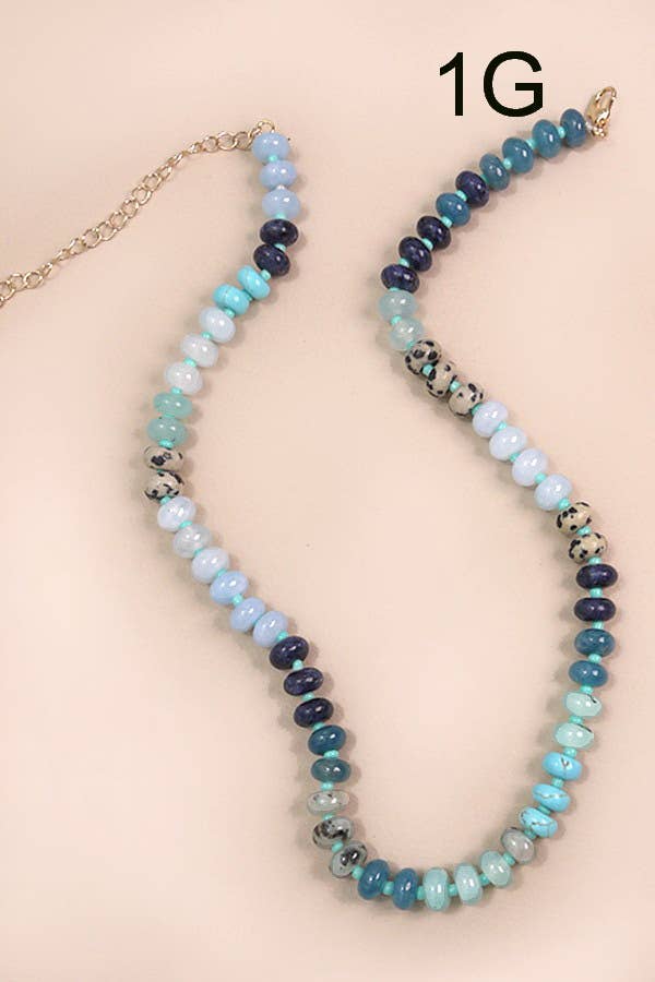 NATURAL AGATE BEAD NECKLACE